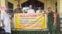 Cegah Curanmor dan Aksi Jambret, Bhabinkamtibmas Polsek Bukit Raya Pasang Spanduk Himbauan