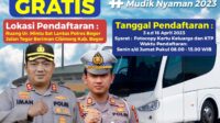 PROGRAM MUDIK PRESISI GRATIS POLRES BOGOR POLDA JABAR FASILITASI WARGA MASYARAKAT MELALUI SAT LANTAS POLRES BOGOR POLDA JABAR