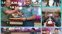 Danrem 181/PVT Sambut Hangat Kunjungan Kerja Danlantamal XIV Sorong