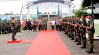 Kunjungan Kerja Danrem 102/Pjg Di Sambut Hangat Prajurit Dan Persit, Beserta Forkopimda Kabupaten Barito Selatan
