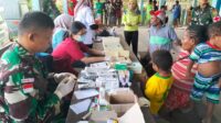 Satgas Yonif 143/TWEJ dan Puskesmas Senggi Gelar Pengobatan Gratis Di Tapal Batas RI-PNG