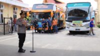 Kapolres Dumai Lepas Mudik Asik, Mudik Aman, Selamat, Ingat Keluarga dan Kerabat