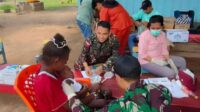 Peduli Kesehatan Masyarakat, Satgas Yonif 511/DY Laksanakan Puskesmas Keliling