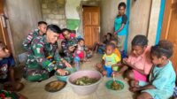 Kejutkan Warga, Satgas Yonif 143/TWEJ Masuk Dapur di Perbatasan RI-PNG