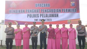 AKBP Suwinto SH SIK Pimpin Upacara Kenaikan Pangkat Pengabdian Perwira Polres Pelalawan