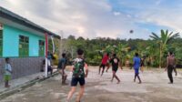 Satgas Yonif 143/TWEJ Jadikan Olahraga Sarana Silaturahmi Dengan Masyarakat