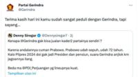 Akun Twitter Partai Gerindra Respon Denny Siregar Dari Gerah Hingga Sayang