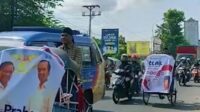 Tukang Becak di Solo Konvoi Suarakan Dukungan untuk Prabowo