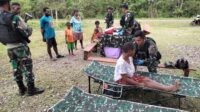 Pelayananan Kesehatan Dari Satgas Yonif Raider 200/BN di Kampung Kekey