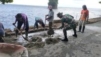 Bentuk Kepedulian, Satgas Yonarmed 1 Kostrad Bangun Talud Jalan Sepanjang Pesisir Pantai