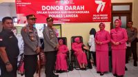 Polres Langsa Gelar Donor Darah Dan Vaksin Boster Ke II Dalam rangka menyambut HUT Bhayangkara Ke-77