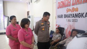 Memeriahkan Hari Bhayangkara ke- 77, Polres Pelalawan Sumbangkan 88 Kantong Darah ke PMI 