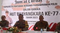 Jum’at Curhat Bersama Purnawirawan Polri,Kapolresta Pontianak Minta Turut Berpartisipasi Membangun Citra Polri Menuju Yang Lebih Baik