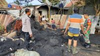 Polsek Cibinong Polres Bogor Gelar Lakukan Olah TKP kebakaran Sebuah Lapak Ban Bekas