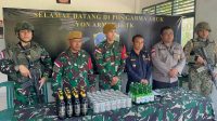 Satgas Pamtas RI – Malaysia Yonarmed 16/TK Amankan Miras Seludupan Asal Malaysia