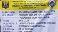 Pemdes Limusnunggal Telah Realisasikan Anggara 150 Juta Bersumber Dari DD Tahap II Untuk Perbaiki Jalan Titik Bojongsoka