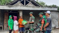 Di Pracimantoro, Danramil Serahkan Sembako Kepada Warga Terdampak Bencana Gempa