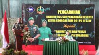 kodim 0607/Sukabumi Kota Menyambut Kunjungan kerja Danrem 061/Suryakencan Bersama Ketua Persit KCK Koorcab Rem 061 PD III Siliwangi