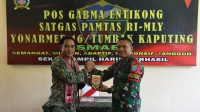 Menjaga Sinergitas di Perbatasan, Satgas Yonarmed 16/TK Terima Kunjungan Tentara Darat Malaysia