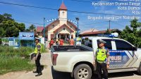 Berikan Rasa Aman Saat Ibadah Minggu Satuan Tugas Penegakkan Hukum (Satgas Gakkum) Ops Patuh Lancang Kuning 2023 Polres Dumai Lakukan Patroli