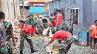 Jalin Kebersamaan Prajurit Pasmar 3 Gotong Royong Bangun Masjid