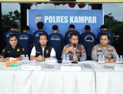 Polres Kampar Gelar Press Release Kasus Curanmor, 7 Pelaku dan 12 Unit Sepeda Motor Diamankan