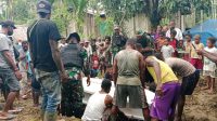 Aksi Kemanusiaan Satgas Yonif 122/TS Peduli Sesama Bantu Proses Pemakaman Warga Kampung Kibay, Distrik Arso Timur, Kab. Keerom. Papua