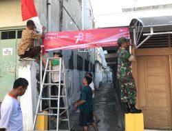 Jelang HUT Kemerdekaan RI ke-78, Babinsa Kepatihan Wetan Kerja Bakti Bersama Warga