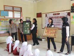 POLWAN POLRES BOGOR POLDA JABAR MELAKSANAKAN GOES TO SCHOOL TENTANG BAHAYA NARKOBA DAN PENGENALAN RAMBU – RAMBU LALU LINTAS DALAM RANGKA PERINGATAN HARI JADI POLWAN KE 75