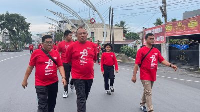 Semarakkat HUT Kemenkumham, Lapas Binjai Ikuti Jalan Sehat Bersama Kanwil Kusuma