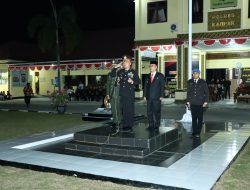 Dalam Rangka Hut RI Ke 78, Polres Kampar dan Forkopimda Gelar Upacara Taptu