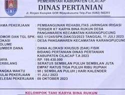 Pembangunan, Rehabilitasi Jaringan Irigasi Tersier KT Karya Bina Rukun Desa di Sinyalir Bahan yang dipergunakan Berkualitas Rendah