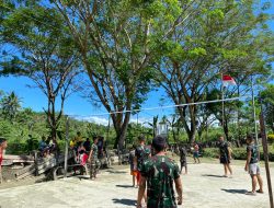 Menjalin Tali Asih Dan Kreativitas, Satgas Yonif 122/TS Melaksanakan Olahraga Gembira Bersama Anak-anak Di Perbatasan Papua