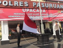 Peringati HUT RI Ke-78, Kapolres Pasuruan Pimpin Upacara Pengibaran Merah Putih