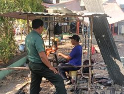 Komsos Babinsa Kepatihan Kulon Menyasar Usaha Bengkel Las Dan Bubut, Ini Alasannya