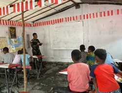 Peduli Masa Depan Generasi Muda Papua, Satgas Yonif RK 115/ML Buka Kelas Belajar di Pos