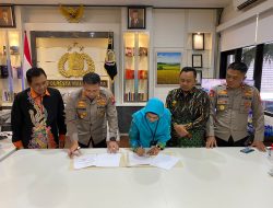 Tanda Tangani MOU Polresta Malang Kota Siap Hadirkan Pemilu Damai 2024