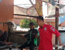 Anggota Reskrim Wilayah Hukum Polsek Nanggung Polres Bogor sampaikan Harkamtibmas ke ojeg di Pasar TOHAGA Nanggung Des. Nanggung Kec. Nanggung Kab. Bogor