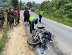 Tragis !! Laka Lantas Sepeda Motor VS Mobil Truk Bokak Sebumbun Menewaskan Satu Korban Jiwa