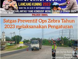 Satlantas Polres Rohil Gelar Strong Point Pagi dan Gatur Lalin Dalam Ops Zebra LK 2023
