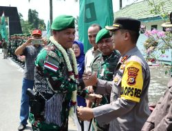 Kapolres Kampar Sambut Satgas Pamtas RI-PNG Batalyon 132/BS Salo
