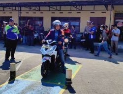 Sambut Hari Lalu Lintas Bhayangkara Ke 68, Polres Kediri Kota Gelar Lomba Ujian Praktik SIM