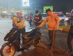Cegah Balap Liar Jalanan, Polsek Bukit Raya Amankan 16 Unit Sepeda Motor Knalpot Brong