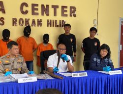 Polres Rohil Gelar Press Release Kasus Pembunuhan di Simpang Damar
