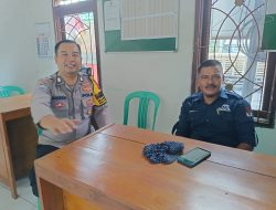 Bhabinkamtibmas Wilayah Hukum Sambangi Security Sampaikan Pesan Kamtibmas dan Ajak Cegah TPPO