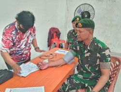 Yonif Raider 754/ENK Bekerjasama Dengan PMI Laksanakan Donor Darah