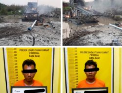 Polsek Logas Tanah Darat Tangkap Dua Pelaku PETI di Aliran Sungai Jake