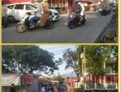 Bhabinkamtibmas Wilayah Hukum Polsek Tamansari Melakukan Pelayanan Masyarakat Gatur Lalin Dan Menyeberangkan Pengguna Jalan Untuk Keamanan Berlalu Lintas