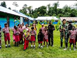 Satgas Yonif 122/TS Pos Pitewi Berikan Sosialisasi Penghijauan Kepada Anak-Anak Sejak di Bangku SD YPPK Pikere Papua