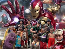 “IRON MAN” Super Hero Jagoan Marvel, Tukang Cukur Favorit Anak-Anak di Intan Jaya